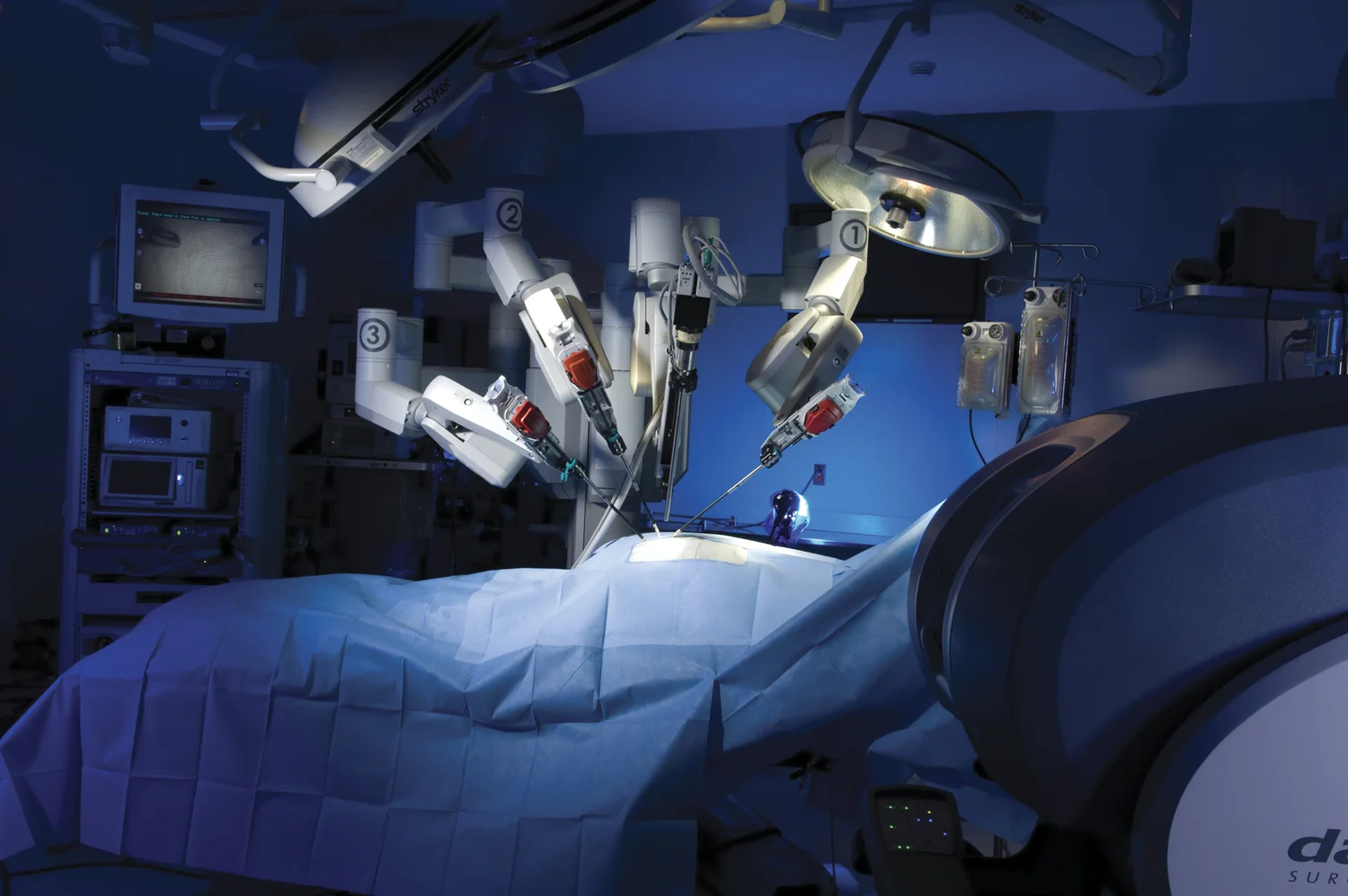 Robotic surgical system operating in a hospital room