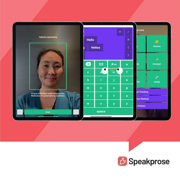 Cognixion’s award-winning app, Speakprose. Photo by Cognixion